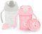 Twistshake 2x Gobelet Pour Bébé Avec Bec Souple Et Mixeur De Fruits - 230ml | Sans BPA | Gourde D'apprentissage Pour Enfants | Rose Blanc