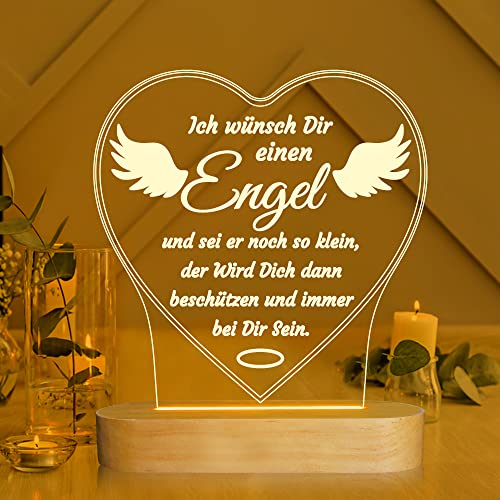 Ammonite Kommunion Geschenke für Mädchen Holzlampe Neuheit Nachtlicht Lampe, Kinder Dekoration Lampe USB Power Schlafzimmer Dekoration Taufe Einweihung Geschenk Paten Geschenke für die Taufe