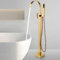 Robinet De Baignoire Cascade Mitigeur de baignoire Sur Pied Chaud Et Froid À 360° Avec Douchette,or