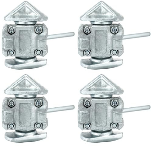 Gisafai 4 Pcs Sea Rail Shipping Container Connection Fastening Intermediate Twist Standard Shipping Container Lock Manual Twist Lock Left Right Hand Locking Casting Steel, No Lever Required