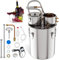 GiantexUK 3 Pots Home Distiller Moonshine Still, 5 Gal 22L/ 8.5Gal 38L Stainless Steel Water Alcohol Spirits Boiler Brewing Kit with Copper Tube, Thermometer & Pump, Wine Making Kit for Brandy (38L)