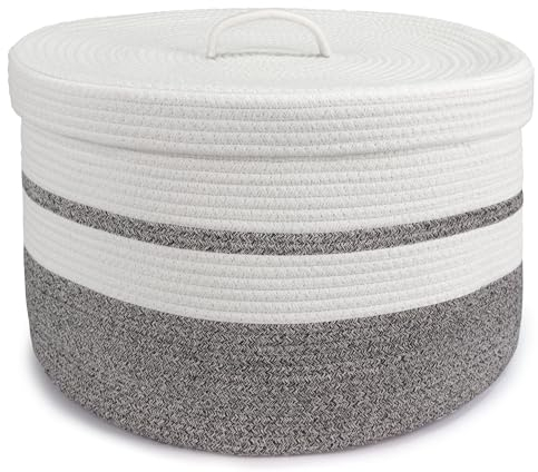 Goodheim Panier à Linge avec Couvercle, Panier à Linge Pliable pour Rangement Chambre ou Salle de Bain, Corbeille à Linge Sale(Gris Avec couvercle,65L)
