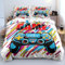 Yzehomijia Housse de Couette Football Parure de Lit Enfants Housse de Couette en Microfibre avec 2 Taies d'oreiller 65 x 65 cm (G1, 220×240)