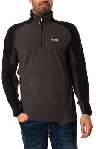 Regatta Elson II-Giacca in Pile da Uomo con Mezza Zip, Frassino/Nero, S