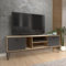 Forte NEYLE TV-Schrank 160 170, modernes TV-Lowboard, 2 Türen, Wohnzimmer, TV-Rack, Holzwerkstoff, Artisan Eiche Holzdekor/Schwarz, 163,1 cm breit x 58,0 cm hoch x 41,5 cm tief