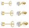 3 Paar 925 Sterling Silber Zirkonia Ohrstecker Set, 2/3/4mm Gold Hypoallergen Nickelfrei Funkelnde Ohrringe, kleine Knorpel Ohrstecker Silber für Frauen Männer