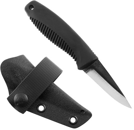 Peltonen Knives M23 Ranger Cub Outdoor-Messer (Schwarz, 80CrV2 Stahl, TPE Griff, Kydex-Scheide mit Paracord)