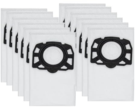 Lot de 12 Sacs Aspirateur, pour Sac Aspirateur WD4 WD5 WD6 WD5P WD6P MV4 MV5 MV6,2.863-006.0, Convient aux aspirateurs à eau et à sec