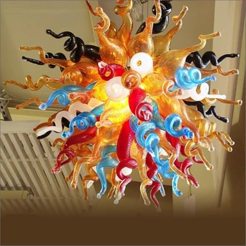 YAOYIYAO Lampes suspendues modernes décoratives de Restaurant lustre en verre soufflé luminaire LED