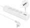 TNOMSNO Multiprise Electrique, Multiprise USB 4 Prises avec 4 Ports USB Multiprise avec Interrupteur (16A/4000W), Prise Multiple avec Cable 1.8m pour Maison, Bureau