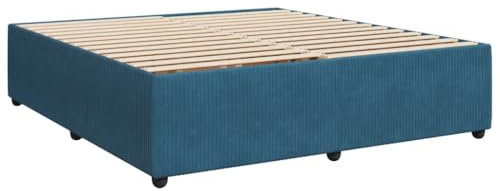 vidaXL Bettgestell, Polsterbett Bett für Schlafzimmer, Bettrahmen mit Lattenrost, Doppelbett Schlafzimmerbett, Blau 180x200cm Samt