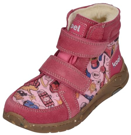 KOEL Barefoot gefütterte Kinder Sneakers SILAS TEX PRINT fuchsia