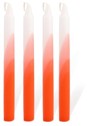 Scentoria Stabkerzen Bunt, Bunte Kerzen, Dip Dye Kerzen Höhe 22 cm ø 2,1 cm, Spitzkerzen, Stabkerzen, Rituals Kerze, Stabkerzen Bunt Gemischt Weiß-Rot für Ferm Living