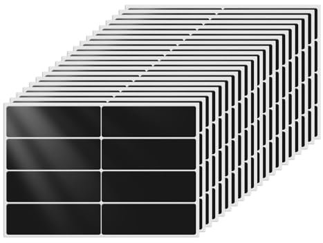 FINDAT Rechteckige Etiketten 75 × 25 mm Vinyl Wasserfeste Selbstklebende Namensschilder Aufkleber Klebeetiketten zum Beschriften für Büro Haus Schule DIY 160 Stück Schwarz