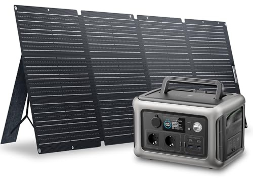ALLPOWERS R600 Central eléctrica portátil 299Wh Paneles solares 200W | batería LFP,2 salidas de CA de 600 \W (pico de 1200W),adecuada para jardín, viajes, camping, RV, emergencia