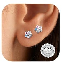 Adramata Argento 925 Orecchini a Farfalla con Borchie - Gioielli Anallergici per Bambina e Donna con Fiore, Stella e Cuore