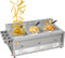 Freidora de gas de gran capacidad, freidora de Gas Profesional de Acero Inoxidable Comercial con Cuchara de Cesta para Restaurante y Uso domstico, fácil de limpiar,8L*3