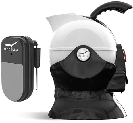 Uccello Electric Safety Kettle with Liquid Level Indicator Bundle | Tipper Base Included | Effortless Pour Every Time | Daily Living Drinking Aid For Disabled and Seniors | 1.5 Liters | Black & White