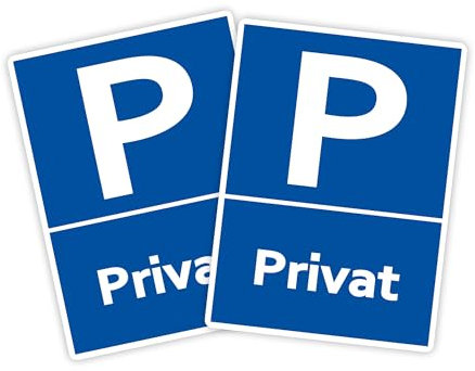 Lot de 2 panneaux de parking privé, taille XXL, 30 x 40 cm, en panneau de mousse rigide en PVC solide, 5 mm, avec protection UV de STROBO