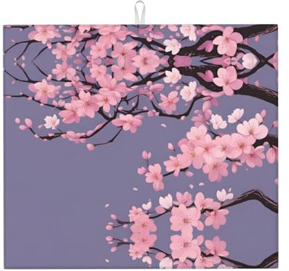 Kaffeemaschine Matte Kirschbaum Küchenabtropfmatte rutschfeste 46X41Cm Bad Unterlage Saugfähige Restaurant Trockenmatte