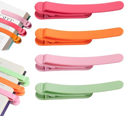 ZYEKIU 4 Stück Automatisches Lesezeichen Intelligente Silikon Lesezeichen Bookmarks, Automatic Bookmark Zur Seitenmarkierung In Büchern für Frauen Männer Kinder Lesen Buch Zubehör Automatic Bookmarks