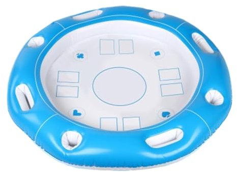 Pool Floating Table,Inflatable Card Food Tray | Portable 4-6 Players Pool Game Table Food Drinks Holder for Camping Lake Cabana Resort Beach Backyard Vacation
