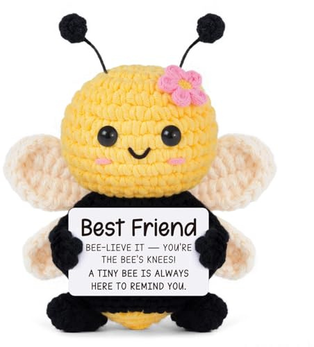Gleevara Best Friend Unique Gifts for Women, Handmade Cute Crochet Bee | Best Friend Birthday Gifts for Woman, Unique Friendship Gifts for Women