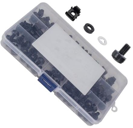 Ipetboom Black Cage Nuts and Rack Mount Screws for Server Cabinets Removable and Tilt Positionable Fastening Hardware Replacement for Rack Server Shelves and Device Enclosures
