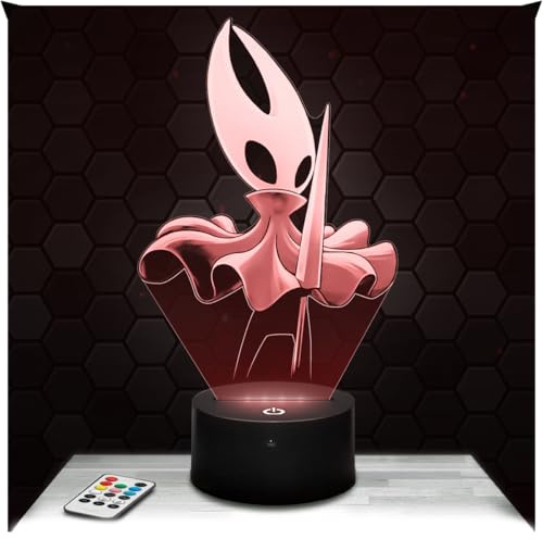 Lampephoto.fr - Lampe Hollow K. : Silk song 3D Touch Nachtlicht Videospiele | Made in France, Sockel wählbar, dimmbar, Batterie/USB, HD-Lasergravur, Geschenk für Gamer & Geeks