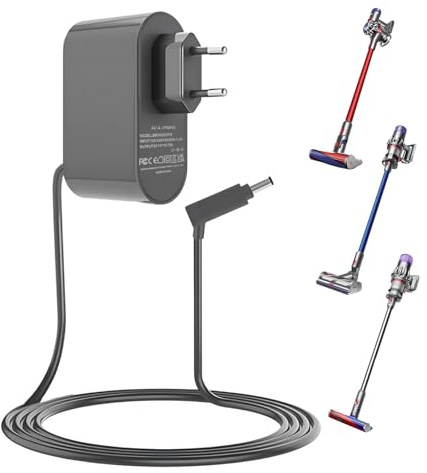 26.1V Chargeur pour Dyson V8 V7 V6 Animal Absolute Motorhead Fluffy Extra | Alimentation Adaptateur pour Dyson Aspirateur SV03 SV04 SV05 SV06 SV07 SV09 SV10 DC58 DC59 DC60 DC61 DC62 DC72 DC74, 1.8m