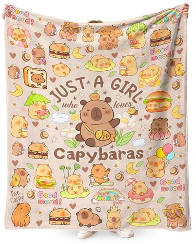 Capybara Decke Tagesdecken Flanell Freizeitdecke Weiche Wolldecke Leicht Bequem Warm Und Hautfreundlich Party Dekoration Plüschdecke Ideal Für Reisen Und Camping