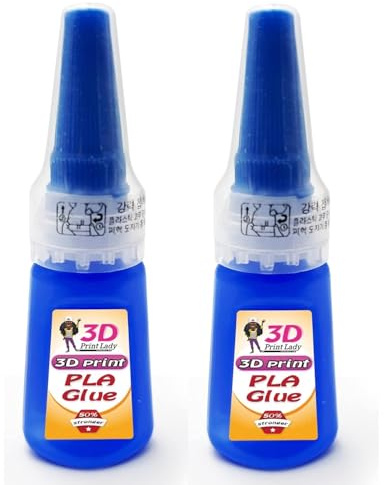 3DPLady 2er Pack PLAGlue - 3D Drucker Kunstoff Sekundenkleber (SuperGlue) für das kleben von Bauteilen aus PLA, ABS, PETG, TPU schnell aushärtend