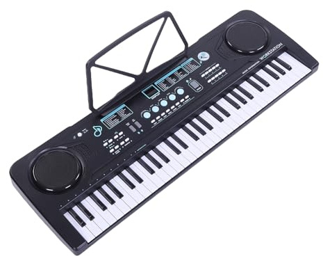 Vroomoto Elektronisches Keyboard mit 61 Tasten, Klavier, 100 Töne, 100 Rhythmen, 50 Demo-Songs, 2 Stereo-Lautsprecher, LED-Display, Mikrofon, Kopfhöreranschluss, Elektronische Tastaturen