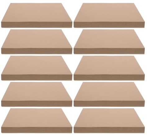 Caja de Cartón Grande de Envío Cierre, Papel Kraft 10piezas | Envío de Discos de Vinilo y Documentos, Montaje Rápido, Resistente al Aplastamiento, Color Caqui