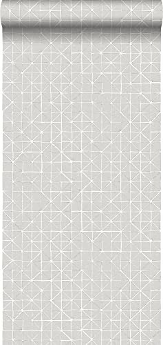 papier peint formes géométriques taupe 53 cm x 10.05 m - ESTAhome