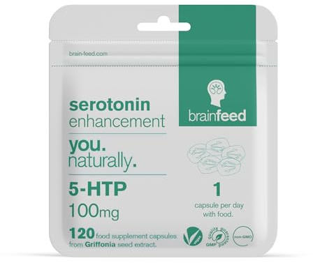 5HTP Serotonin Supplement (120) High Strength Natural 100mg 5 HTP | 1-A-Day | Serotonin Enhancement | 99% 5-HTP 100mg Extracted from Griffonia Seed | 1-A-Day | 4-Month Supply