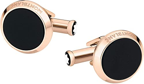 Montblanc Manschettenknöpfe Stahl Rot Gold PVD Gold, Onyx, Roségold, Edelstahl, Stahl, ohne Stein