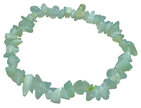 Lebensquelle Plus China-Jade Splitterarmband | Handgefertigtes Elastisches Stretch Splitter Armband | Echter natürlicher Edelstein (Chinajade)