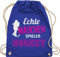 Turnbeutel Rucksack - Eishockey - Echte Mädchen spielen Hockey - Unisize - Royalblau - kinderturnbeutel icehockey geschenk feldhockey stoffbeutel sport tasche kinder eishockey-fanartikel echt