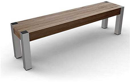 Gartenbank Edelstahl Cancano Teakholz massiv Maße (B x H x T) 150 x 45 x 40 cm