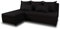 Ecksofa Pono mit Schlaffunktion - Couchgarnitur, Eckcouch, Sofa, Sofagarnitur, Bettsofa, L-Form Couch, Schlafsofa - Ottomane Universal (Schwarz (Sawana 14))