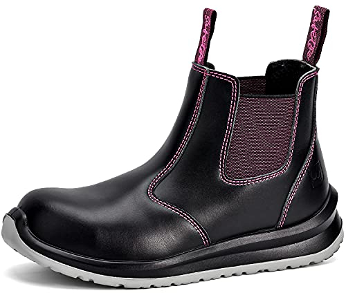 S3 Scarpe Antinfortunistiche Donna, M-8025FM Comode Scarpe da Lavoro Estive & Inverno, Impermeabile & Traspirante Pelle, SRC Leggere Suole, S1P Punta Composita & Piastra Anti Penetrazione