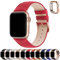 Fullmosa Correa para Apple Watch, Correas de Cuero Genuino Compatible con Apple Watch SE Series 8 Series 7/6/5/4/3/2/1/Se/Se2, Rojo + hebilla de Oro rosa,42mm/44mm/45mm