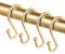 Metal Shower Curtain Hooks，Set of 12 Rings，Rust Resistant S Shaped Hooks Hangers for Shower Curtains, Kitchen Utensils, Clothing, Towels, etc. (Gold)