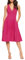 FELIPE ALBERNAZ Mujer Vestido Elegante de Fiesta Cóctel con Vuelo y Escote V Profundo I Ajustado a la Cintura I Hecho en España (S, Fucsia)