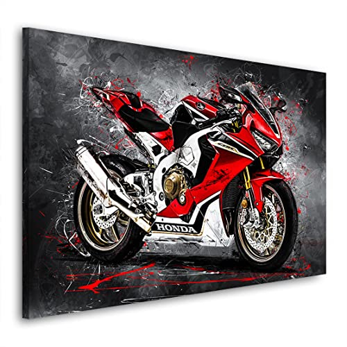Kunstgestalten24 Leinwandbild Motorrad Honda CBR 1000 RR Abstrakt Wandbild Kunstdruck Raumdekoration