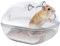 Vesaneae Salle Bain Hamster Transparente, Hamster Sable Salle De Bains, Baignoire Sable, Conteneur de Baignoire pour Animaux Compagnie en Plastique, Salle de Bain Hamster pour Petits Animaux, Taille S