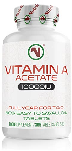 Nutriodol Vitamin A 10,000IU | 365 Easy to Swallow Tablets | High Strength | for Normal Skin, Eyes & Immune System | Clean Formula by Nutriodol.