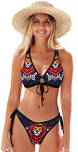 Res Roi Lion Bikini Deux Pièces Femme Maillot de Bain 2 Pièce Tenue de Plage Swimsuit pour Filles
