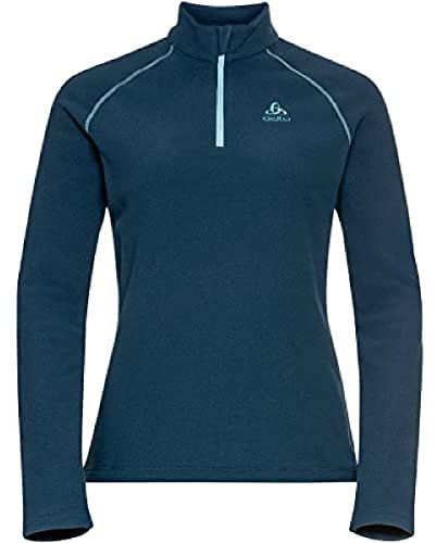 Odlo Damen Langarm Shirt mit Reißverschluss RIGI, Blue Wing Teal, S